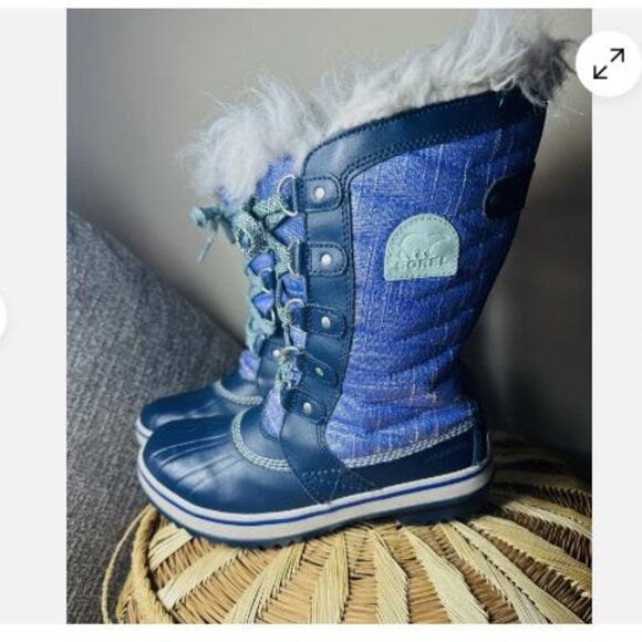 Sorel Joan of Arctic Purple Blue Winter Boots - Youth Size 4 / 35 - Picture 1 of 6